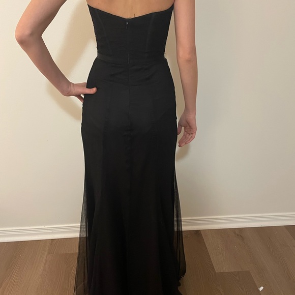 Monique Lhuillier Bridesmaid Dress - floor length black size 0 - Picture 2 of 4